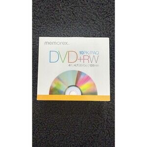 New Memorex 10-Pack DVD+RW  Recordable Discs 4X 4.7GB 120Min